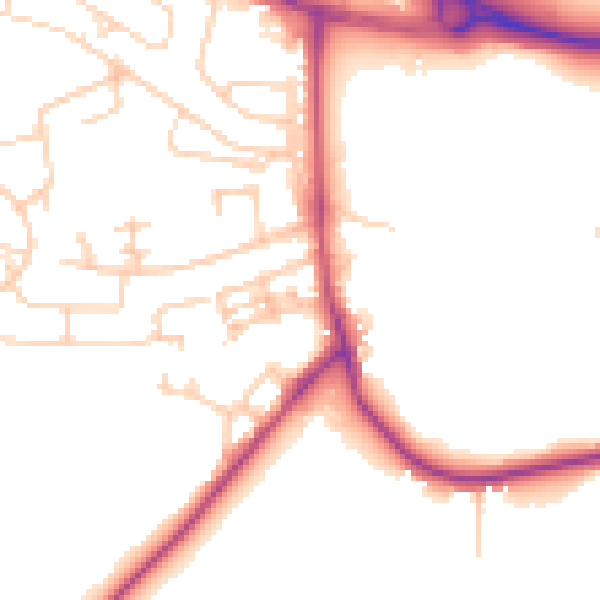 Daytime road noise heatmap for BD16 1SF