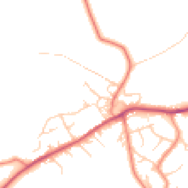 Daytime road noise heatmap for BD16 1TF
