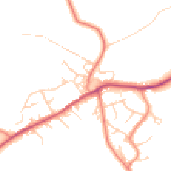 Daytime road noise heatmap for BD16 1TG