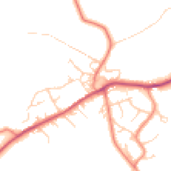 Daytime road noise heatmap for BD16 1TR