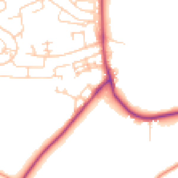 Daytime road noise heatmap for BD16 1WH