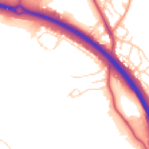 Daytime road noise heatmap for BD16 2AE