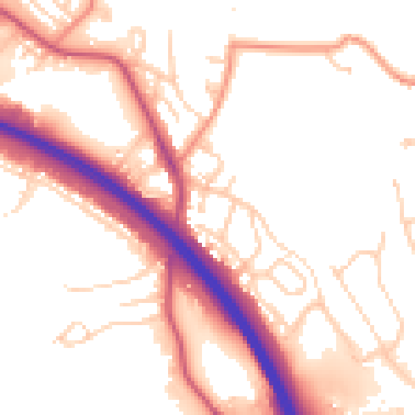 Daytime road noise heatmap for BD16 2AR