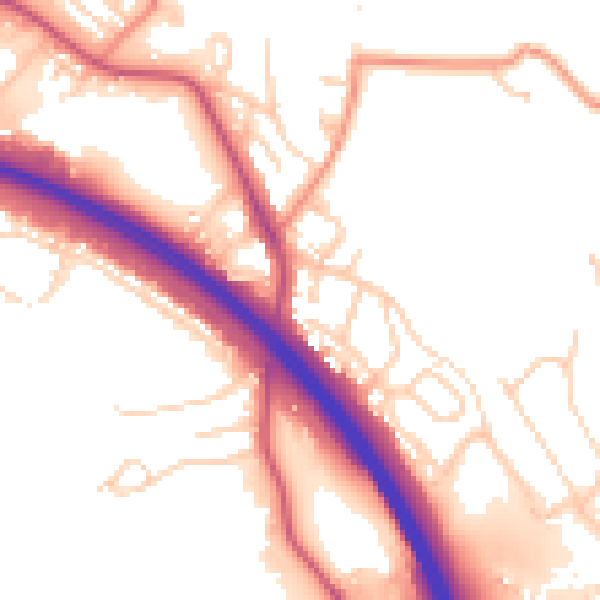 Daytime road noise heatmap for BD16 2BP