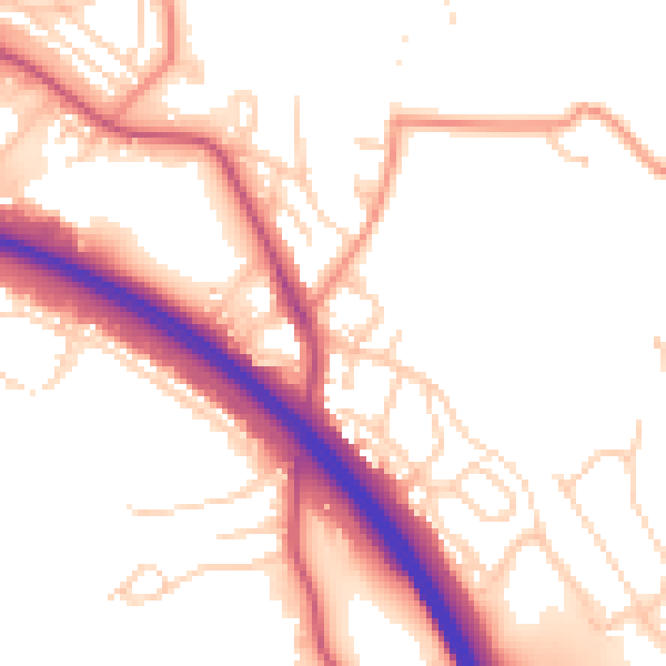 Daytime road noise heatmap for BD16 2BW