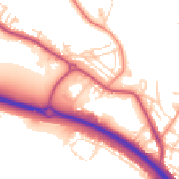Daytime road noise heatmap for BD16 2DU
