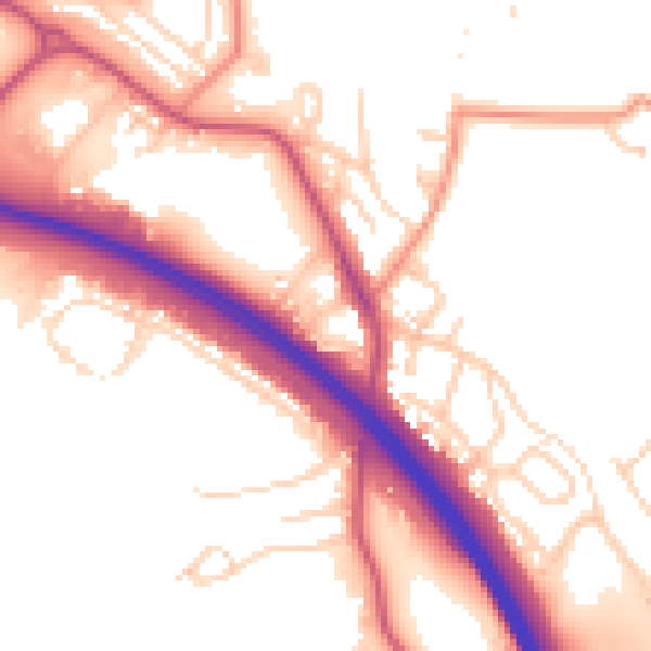 Daytime road noise heatmap for BD16 2HD