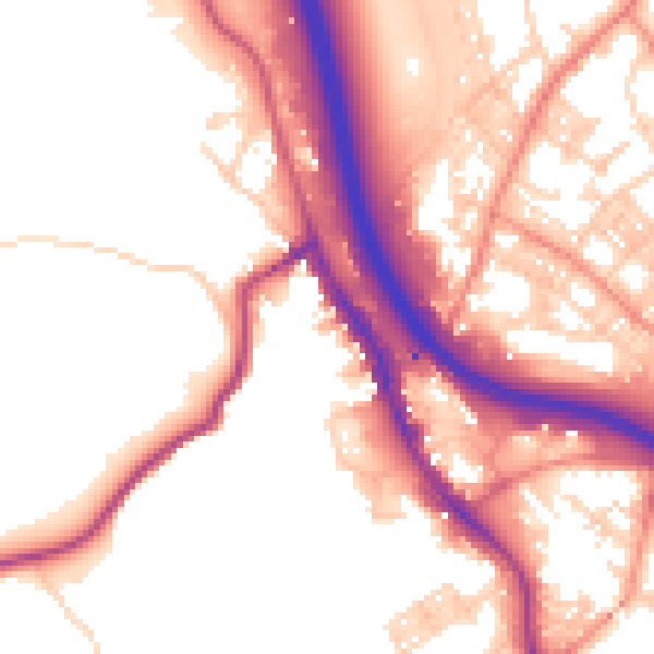 Daytime road noise heatmap for BD16 2JP