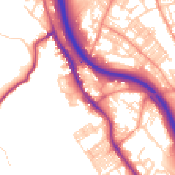 Daytime road noise heatmap for BD16 2NG