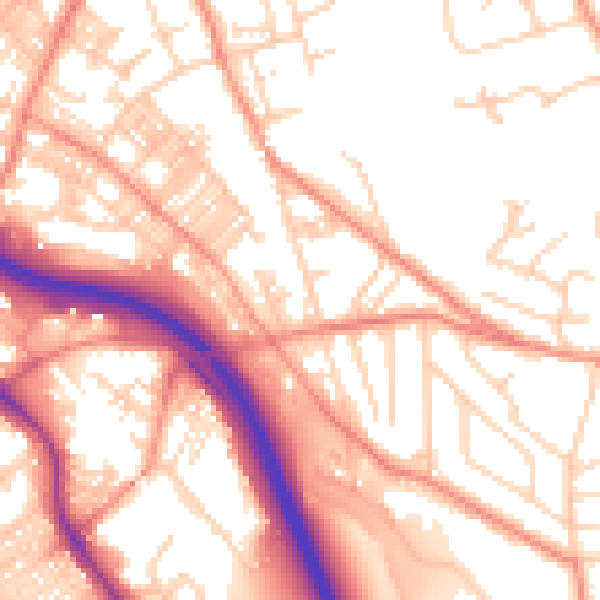 Daytime road noise heatmap for BD16 2PF
