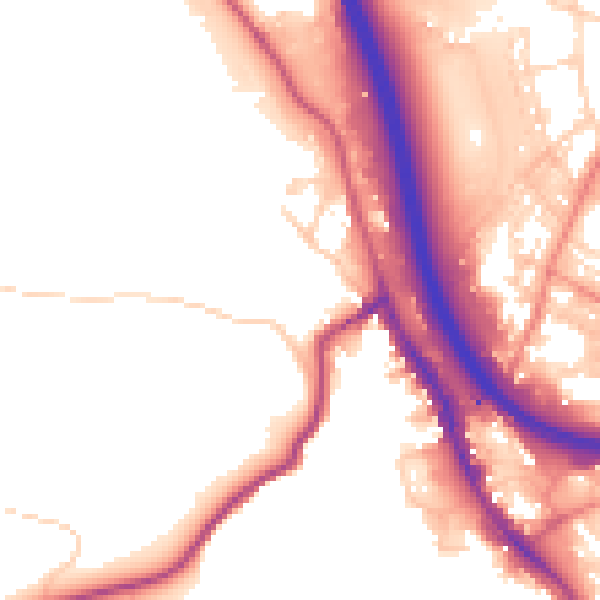 Daytime road noise heatmap for BD16 2QB