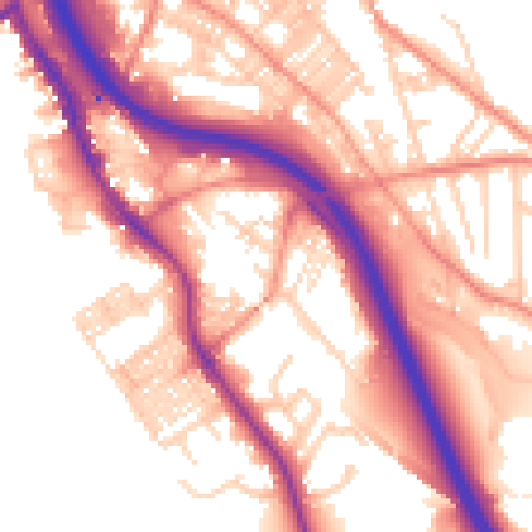 Daytime road noise heatmap for BD16 2QS