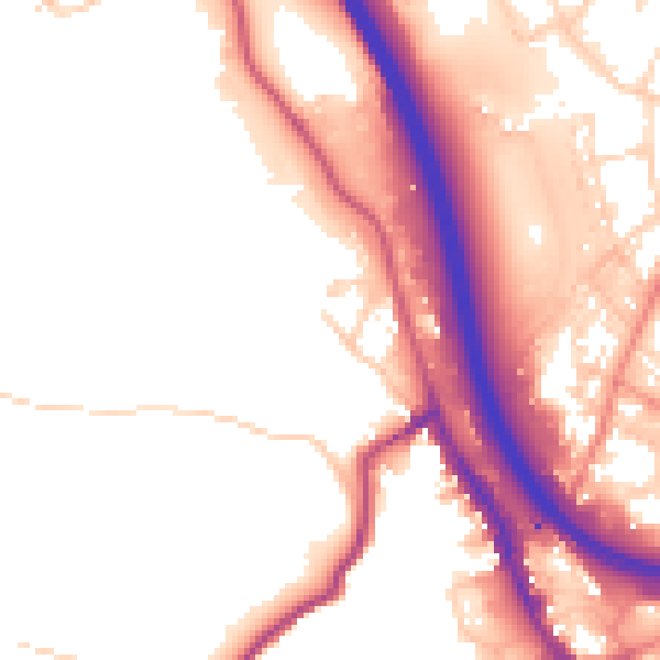 Daytime road noise heatmap for BD16 2RL