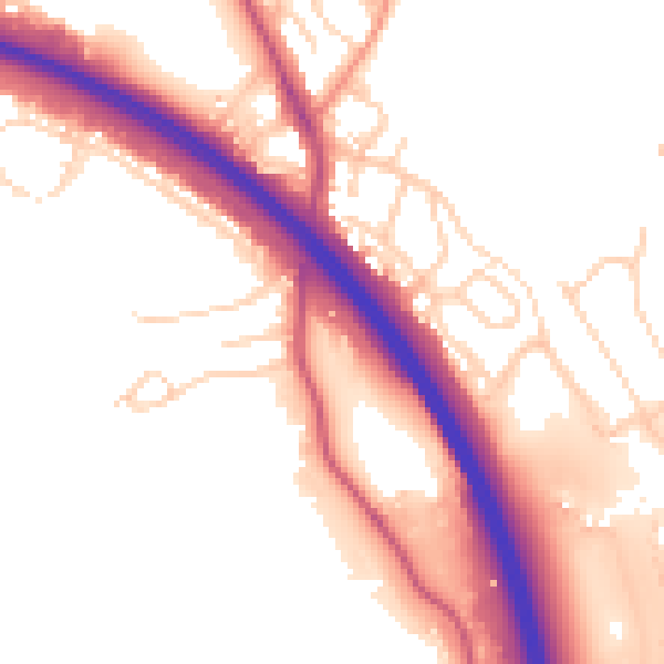 Daytime road noise heatmap for BD16 2RZ