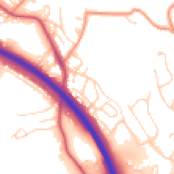 Daytime road noise heatmap for BD16 2SJ