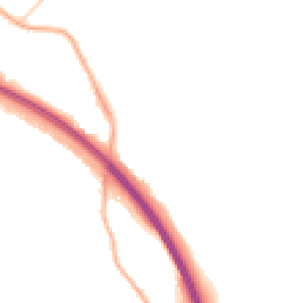 Night-time road noise heatmap for BD16 2SJ