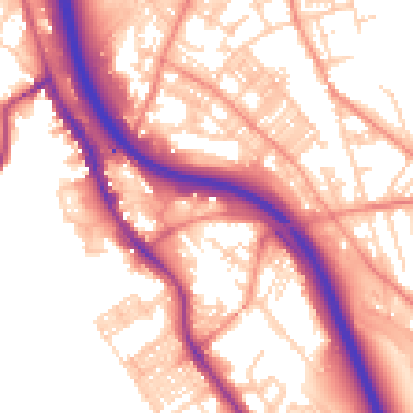 Daytime road noise heatmap for BD16 2TW