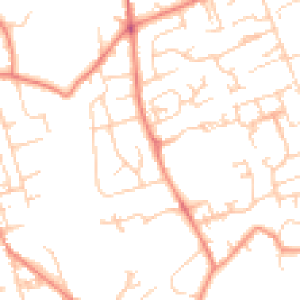 Daytime road noise heatmap for BD16 3BS