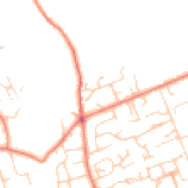 Daytime road noise heatmap for BD16 3DU
