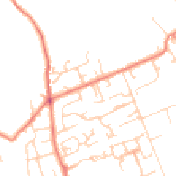 Daytime road noise heatmap for BD16 3ED