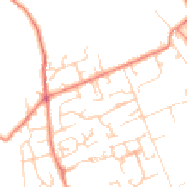 Daytime road noise heatmap for BD16 3FB