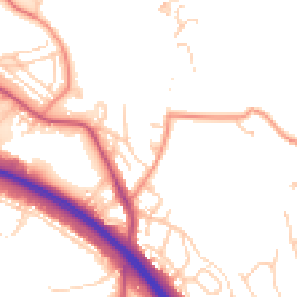 Daytime road noise heatmap for BD16 3HW