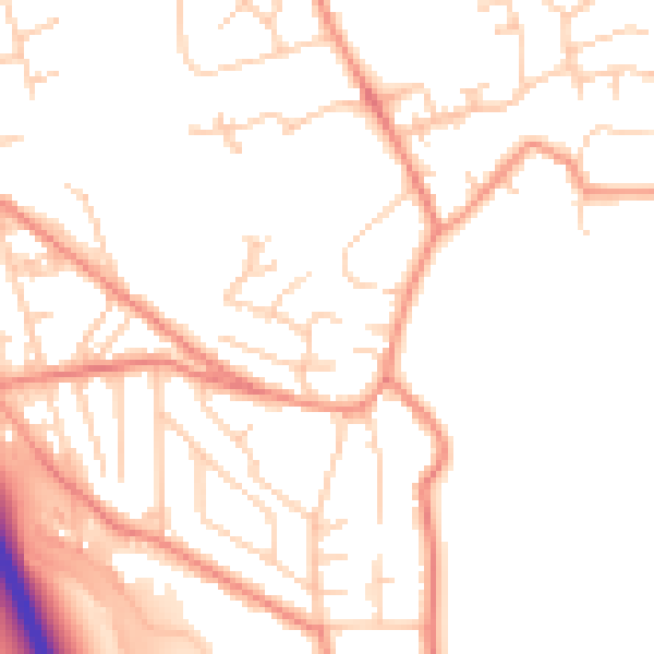 Daytime road noise heatmap for BD16 3NF