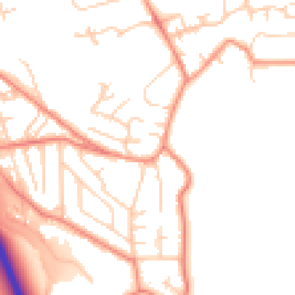 Daytime road noise heatmap for BD16 3NL