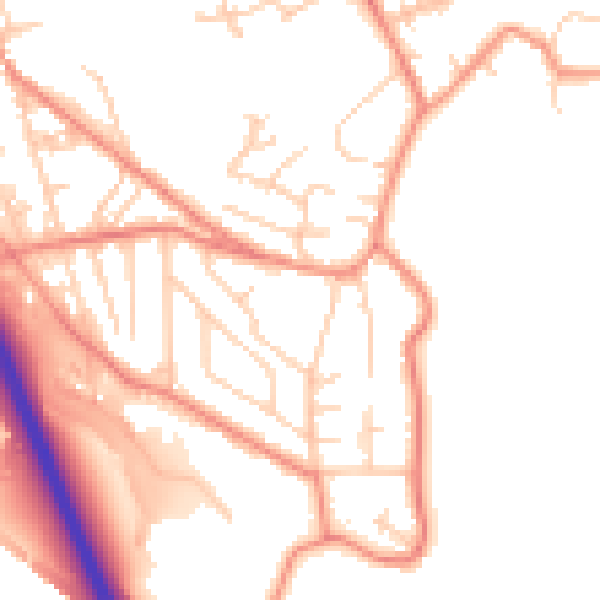 Daytime road noise heatmap for BD16 3NP