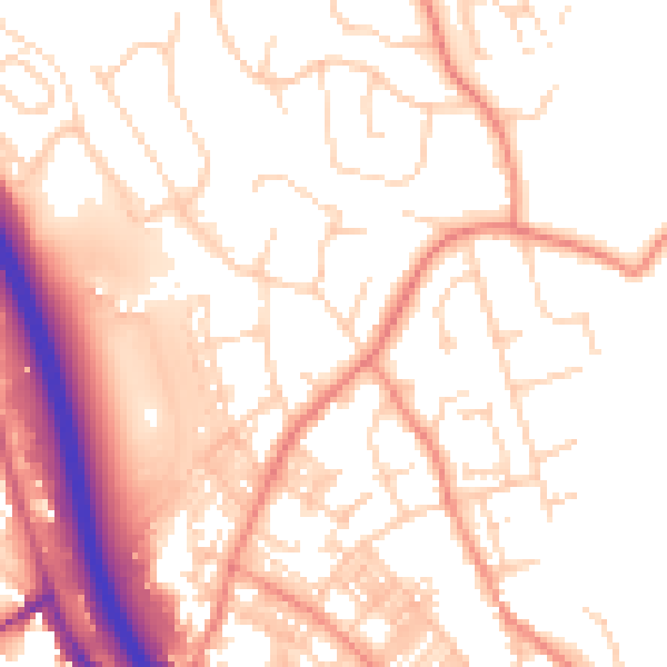 Daytime road noise heatmap for BD16 4EL