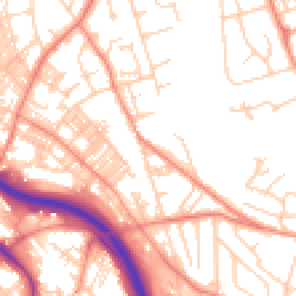 Daytime road noise heatmap for BD16 4HJ