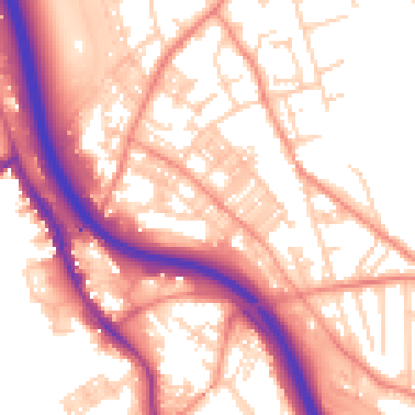 Daytime road noise heatmap for BD16 4JR
