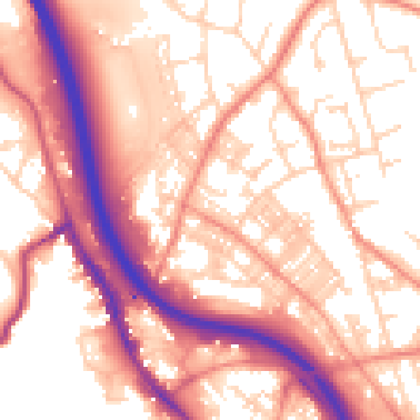 Daytime road noise heatmap for BD16 4LG