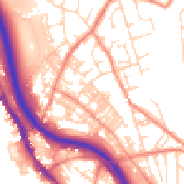 Daytime road noise heatmap for BD16 4NE