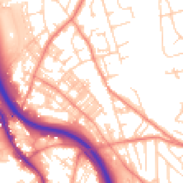 Daytime road noise heatmap for BD16 4NG