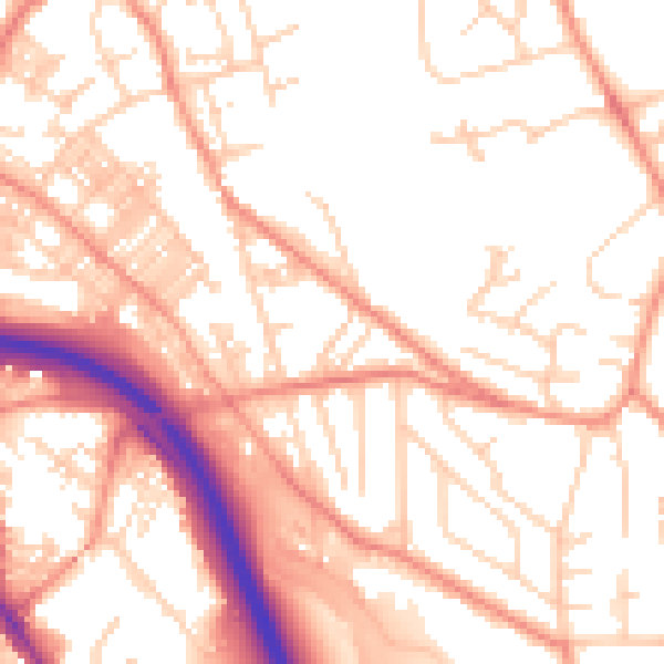 Daytime road noise heatmap for BD16 4PL