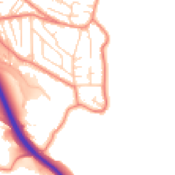Daytime road noise heatmap for BD16 4QZ