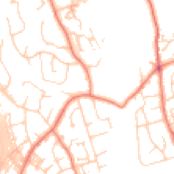 Daytime road noise heatmap for BD16 4TT