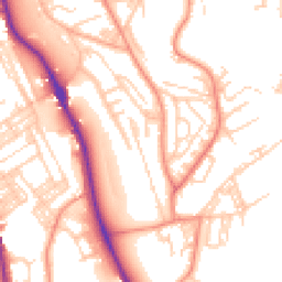 Daytime road noise heatmap for BD18 1BD
