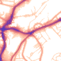 Daytime road noise heatmap for BD18 1BP