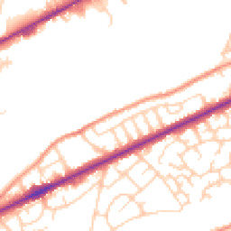 Daytime road noise heatmap for BD18 1DS