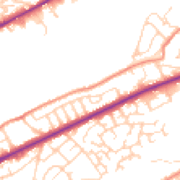 Daytime road noise heatmap for BD18 1DU