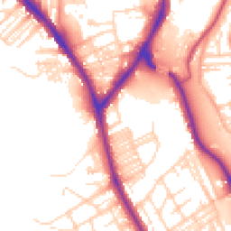 Daytime road noise heatmap for BD18 2AA