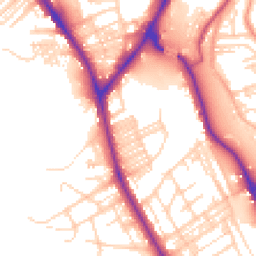 Daytime road noise heatmap for BD18 2AB