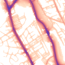 Daytime road noise heatmap for BD18 2AL