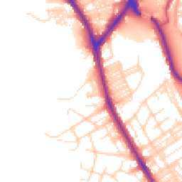 Daytime road noise heatmap for BD18 3DB