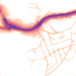 Daytime road noise heatmap for BD18 4DQ