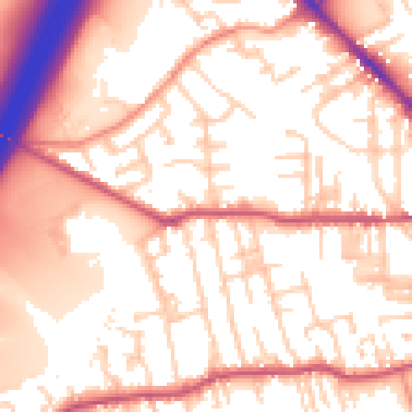 Daytime road noise heatmap for BD19 3AH