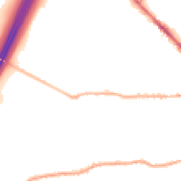 Night-time road noise heatmap for BD19 3AH