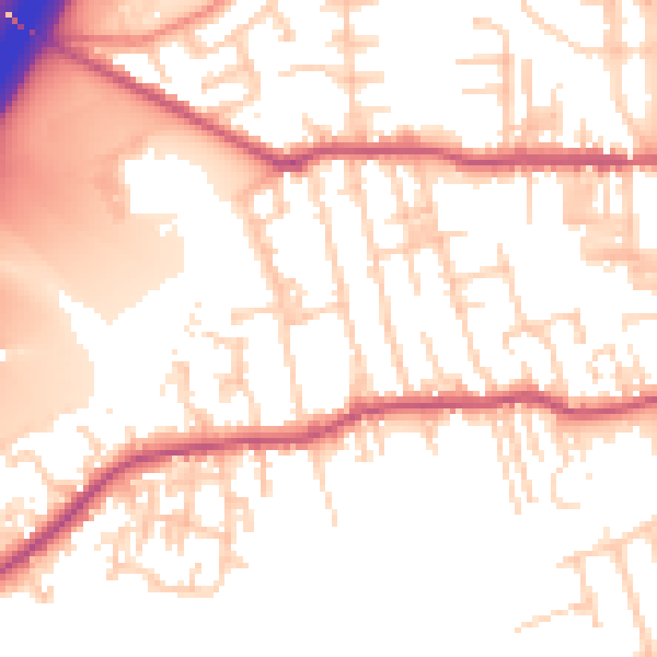 Daytime road noise heatmap for BD19 3AR